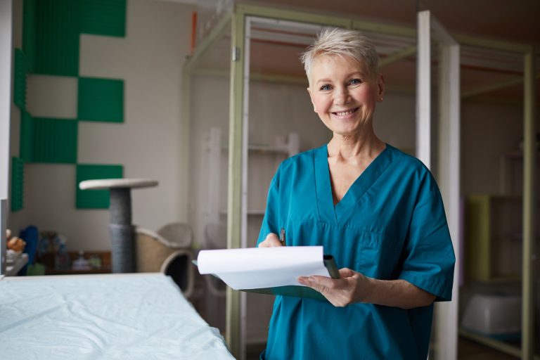 Nurse working in clinic